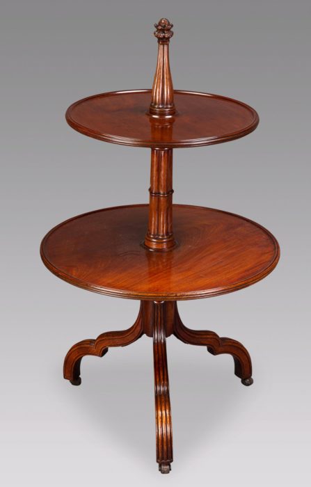 An Exceptional George III Gothic Inspired Mahogany Dumb Waiter Attributed to Mayhew & Ince