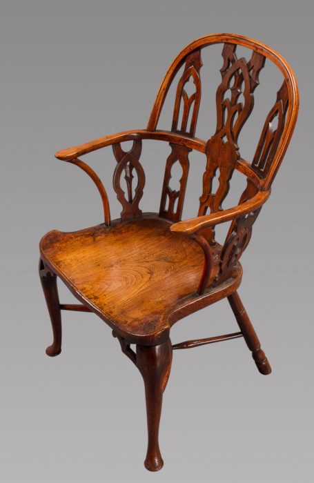 A Fine and Very Rare Mid 18th Century Gothic Windsor Armchair
