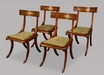 A Fine Set of Four Regency Faux Rosewood Klismos Chairs after a Design by Thomas Hope