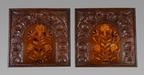 A Pair of 17th Century Oak and Marquetry Panels