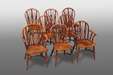 A Very Fine and Rare Set of Eight Yew and Elm Windsor Chairs