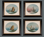 A Good Set of Four Oil on Linen Paintings of Chinese Junks by NC