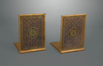 A Pair of Tiffany Gilt and Enamel Bookends in the Medallion Pattern (#2028)