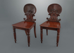 Gillows: Pair of Regency Shell Back Hall Chairs