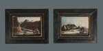 A Pair of Miniature Views of Port Towns on the Trade Route, Chinese Artist, Canton, c. 1810-20