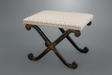 Regency Period Black Painted and Gilt Decorated X-Frame Stool